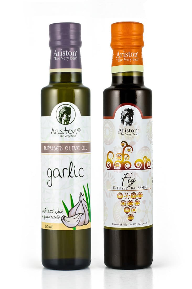 Ariston Garlic Infused Olive oil 8.45 fl oz & Ariston Fig Infused Sweet Premium Balsamic 8.45 fl oz bundle!