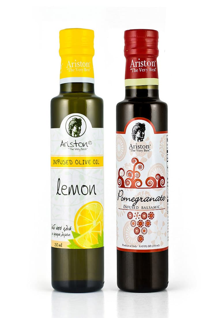 Ariston Lemon Infused Olive oil 8.45 fl oz & Ariston Pomegranate Infused Sweet Premium Balsamic 8.45 fl oz bundle!