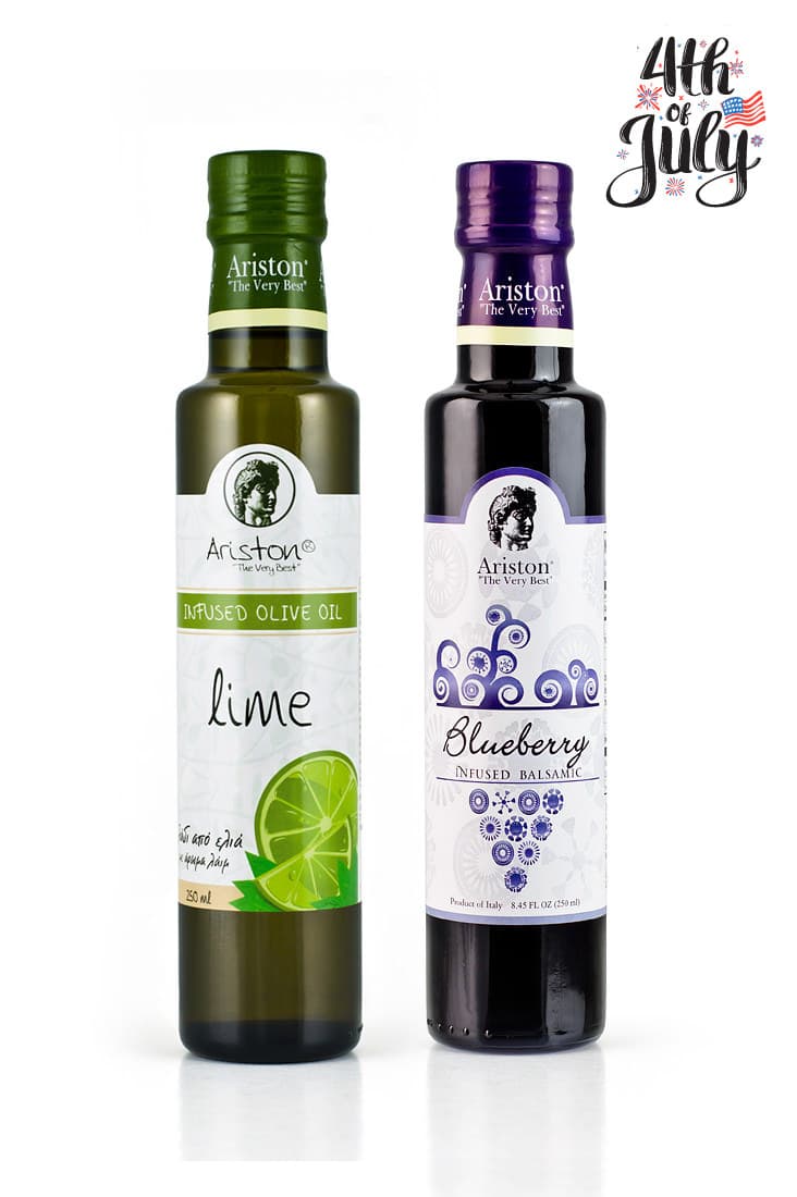 Ariston Lime Infused Olive oil 8.45 fl oz & Ariston Blueberry Infused Sweet Premium Balsamic 8.45 fl oz Bundle!