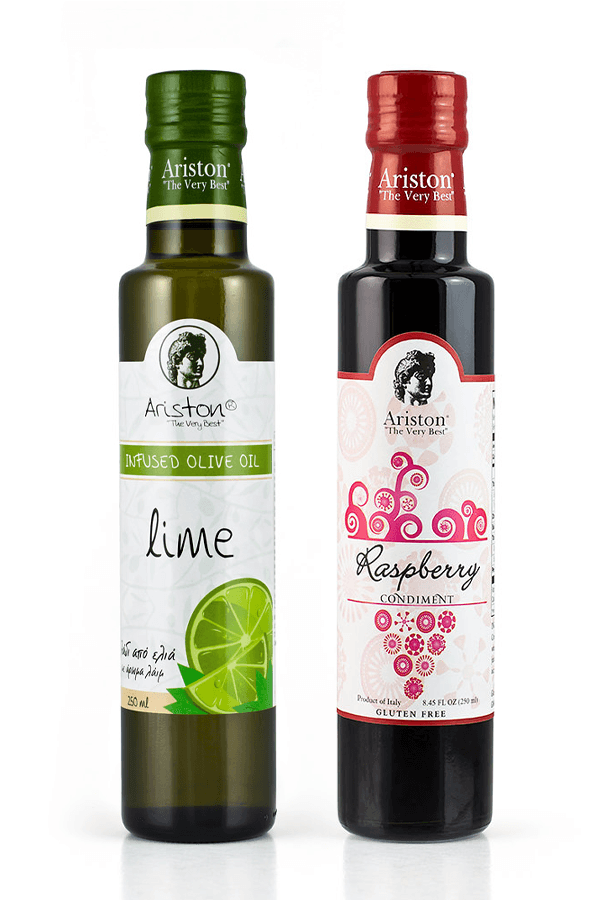 Ariston Lime Infused Olive oil 8.45 fl oz & Ariston Raspberry Condiment 8.45 fl oz bundle!