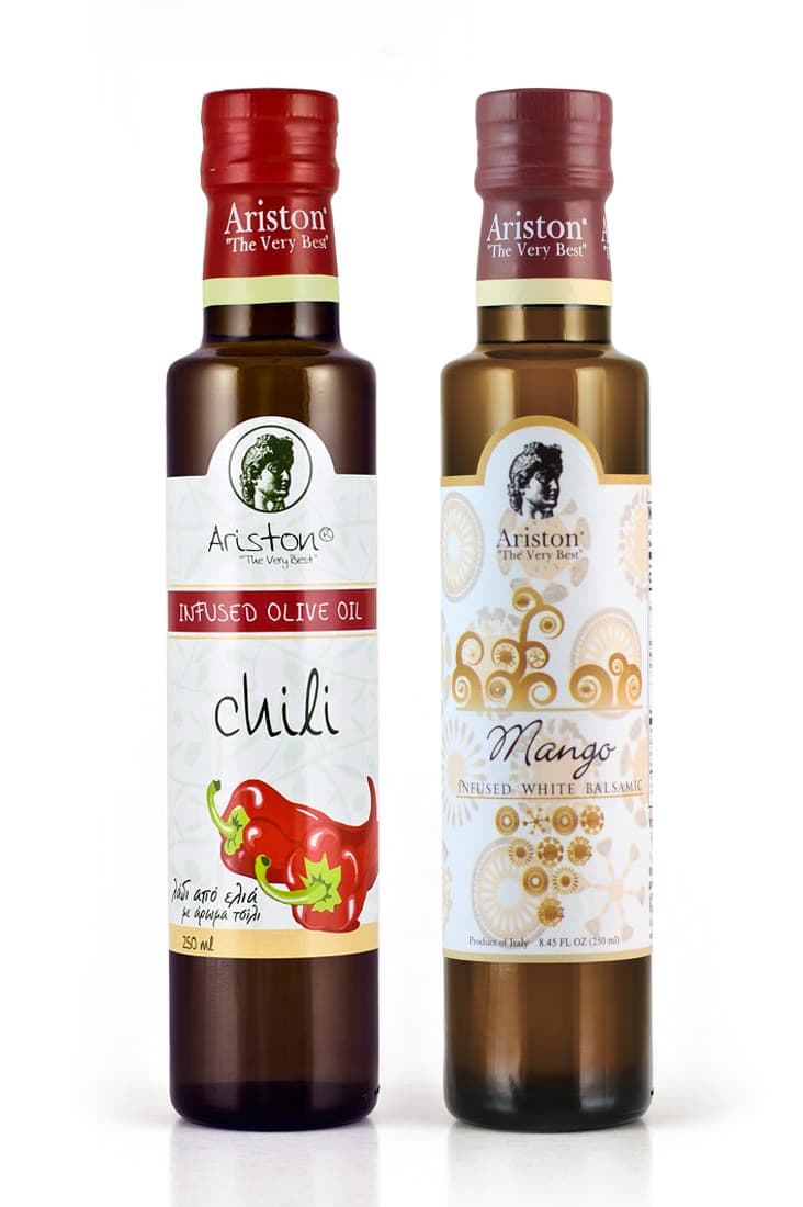 Ariston Chili Infused Olive oil 8.45 fl oz & Ariston Mango Infused White Balsamic 8.45 fl oz Bundle!