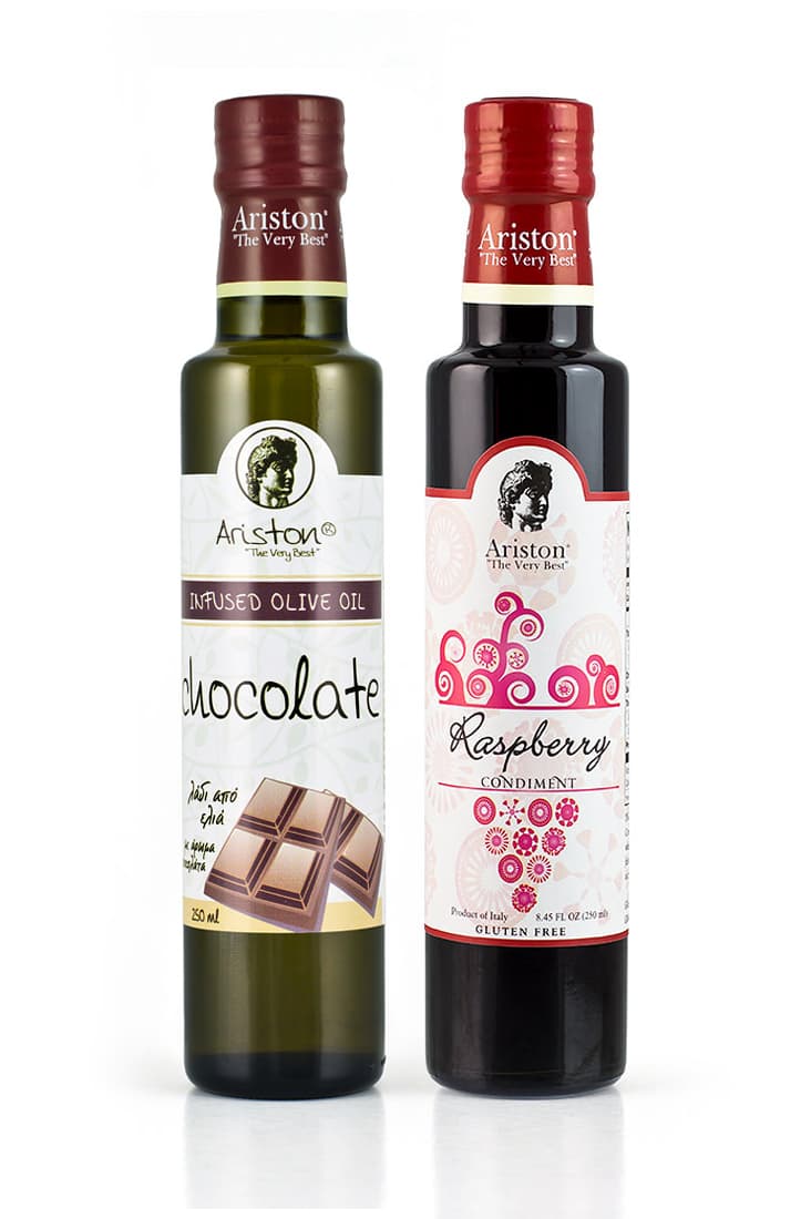 Ariston Chocolate Infused Olive oil 8.45 fl oz & Ariston Raspberry Condiment 8.45 fl oz