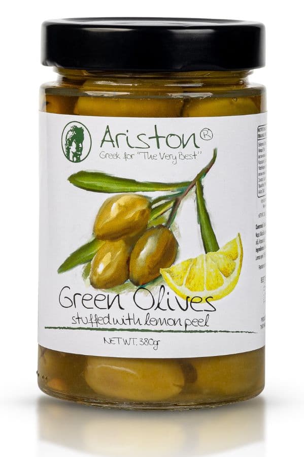 Ariston Green Olives Stuffed with Lemon 12.52 oz (355gr)